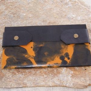 Moo Young Yellow/Gold Leather Clutch